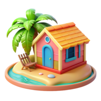 Beach Cottage 3d Asset png