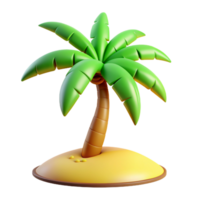 playa palma árbol 3d estilo png