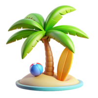 Beach Palm Tree 3d Render png