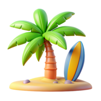 Beach Palm Tree 3d Illustration png