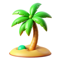 playa palma árbol 3d icono png