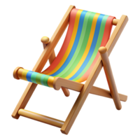 Colorful Beach Chair 3d Render png