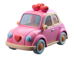 schattig bruiloft auto 3d png