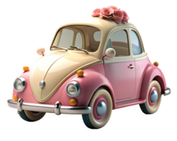 linda Boda coche 3d imagen png