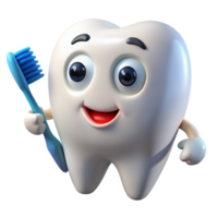 Tooth Mascot 3d Render png