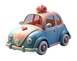 Cute Wedding Car 3d Concept png