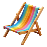 colorida de praia cadeira 3d cocnept png