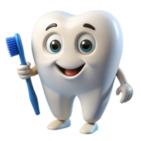 dente mascote 3d estilo png