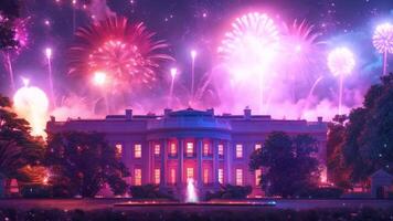 patriotique feux d'artifice afficher plus de le blanc maison video