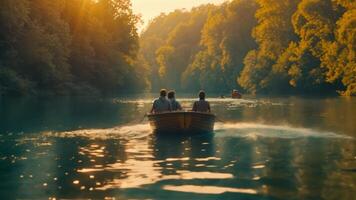 amici godendo un' fiume crociera video