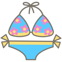 Kind Hand gezeichnet süß bunt glücklich Bikini Tag Gänseblümchen Muster Bikini png