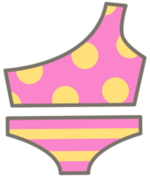 Kid hand drawn cute colorful happy bikini day polkadot bikini png