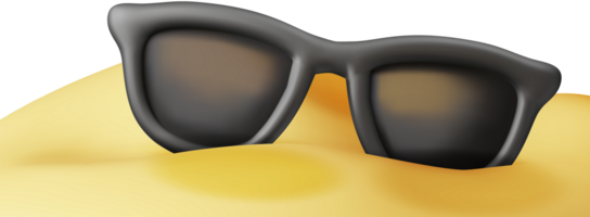 3d Preto oculos de sol dentro areia png