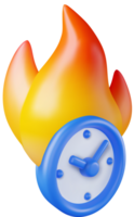 3d Alarm Uhr im Feuer png