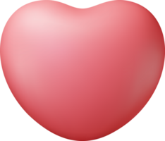 3D red heart shape icon love symbol. png