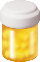 3D glass bottle full of pills. png