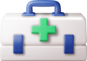 3d First aid kit with green cross png
