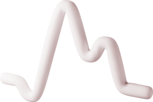 3D Heartbeat line icon, heart pulse symbol png