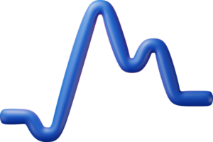 3D Heartbeat line icon, heart pulse symbol png