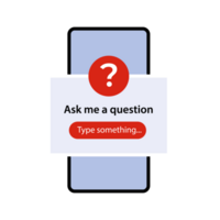 Ask me a question banner. user interface window. png