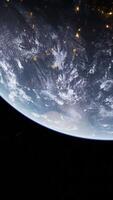 terra visto a partir de espaço às noite video