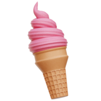 Strawberry Ice Cream 3d Illustration png