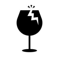 Pop fragile caution silhouette icon. vector