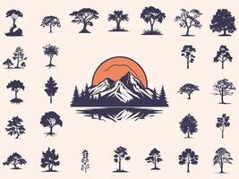 Tree Silhouettes Set vector