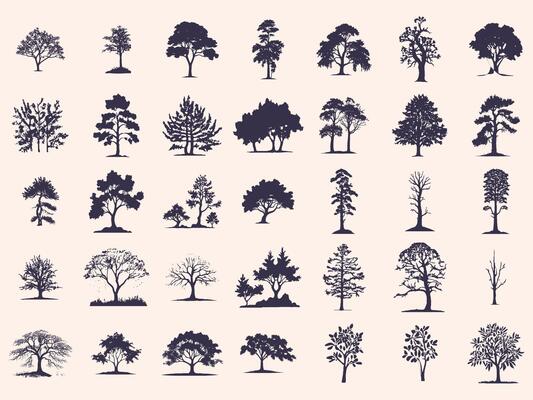 Tree Silhouettes Set