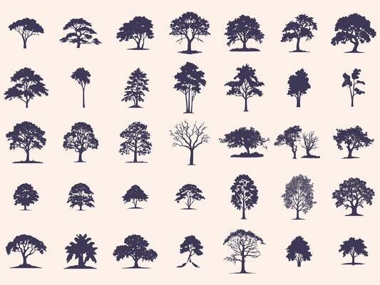 Tree Silhouettes Set