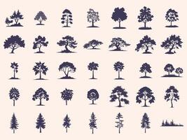 Tree Silhouettes Set vector