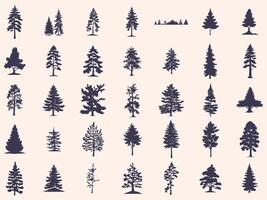 Tree Silhouettes Set vector