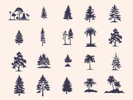 Tree Silhouettes Set vector