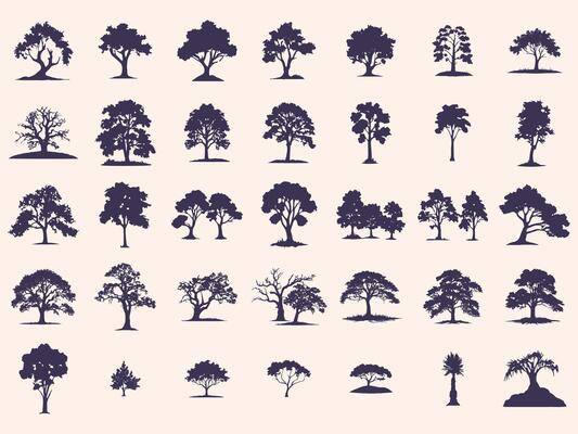 Tree Silhouettes Set