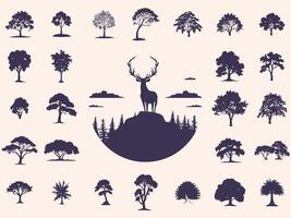 Tree Silhouettes Set vector