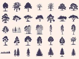 Tree Silhouettes Set vector