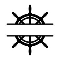 Ship wheel monogram on white background vector
