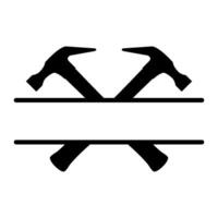 Hammer split names on white background vector