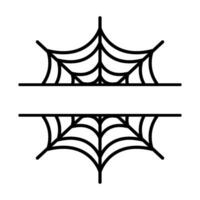 Spiderweb split name frame on white background vector