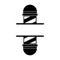 Barber pole monogram on white background vector