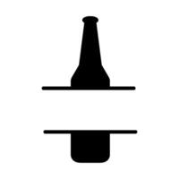 Beer bottle split name on white background vector