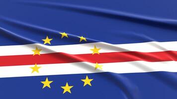 Cape Verde Flag. Fabric textured Cape Verdeans Flag. 3D Render Illustration. photo