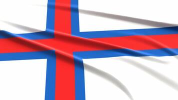 Feroe islas bandera. tela texturizado Feroe isleño bandera. 3d hacer ilustración. foto