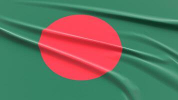 Bangladesh Flag. Fabric textured Bangladeshi Flag. 3D Render Illustration. photo