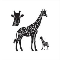 giraffe silhouette icon graphic logo design vector