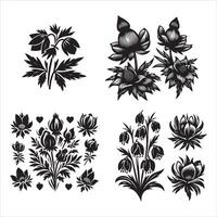 Aconite flower silhouette icon graphic logo design vector