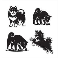 akita perro silueta icono gráfico logo diseño vector