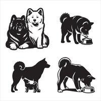 akita perro silueta icono gráfico logo diseño vector