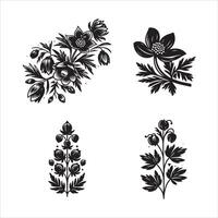 Aconite flower silhouette icon graphic logo design vector