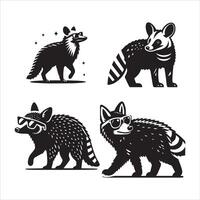 Aardwolf silhouette icon graphic logo design vector